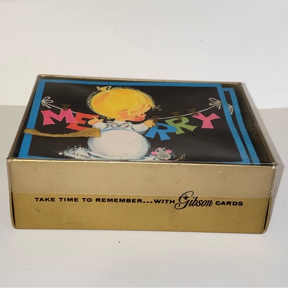 Vintage 1960s Gibson Boxed Christmas Fantasies Christmas Cards & Envelopes - Picture 9 of 10